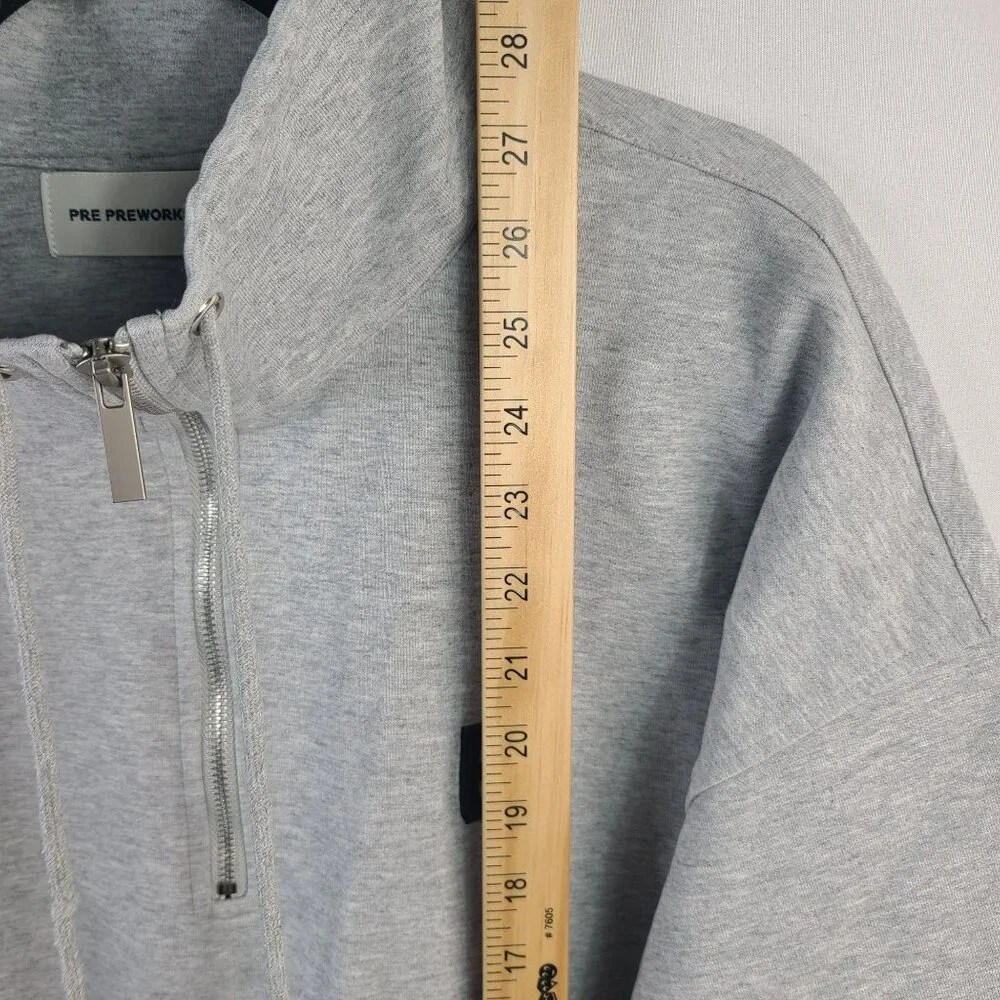 Pre Preworks Gray Half-Zip Pullover Sweatshirt With Embroidered É Logo Size L - Picture 6 of 8